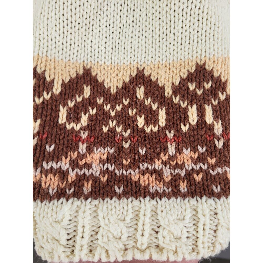 VTG Crystal‎ Kobe 3D Floral Knit Sweater L Cream Rose Cottage Romantic Grandma - Picture 6 of 14